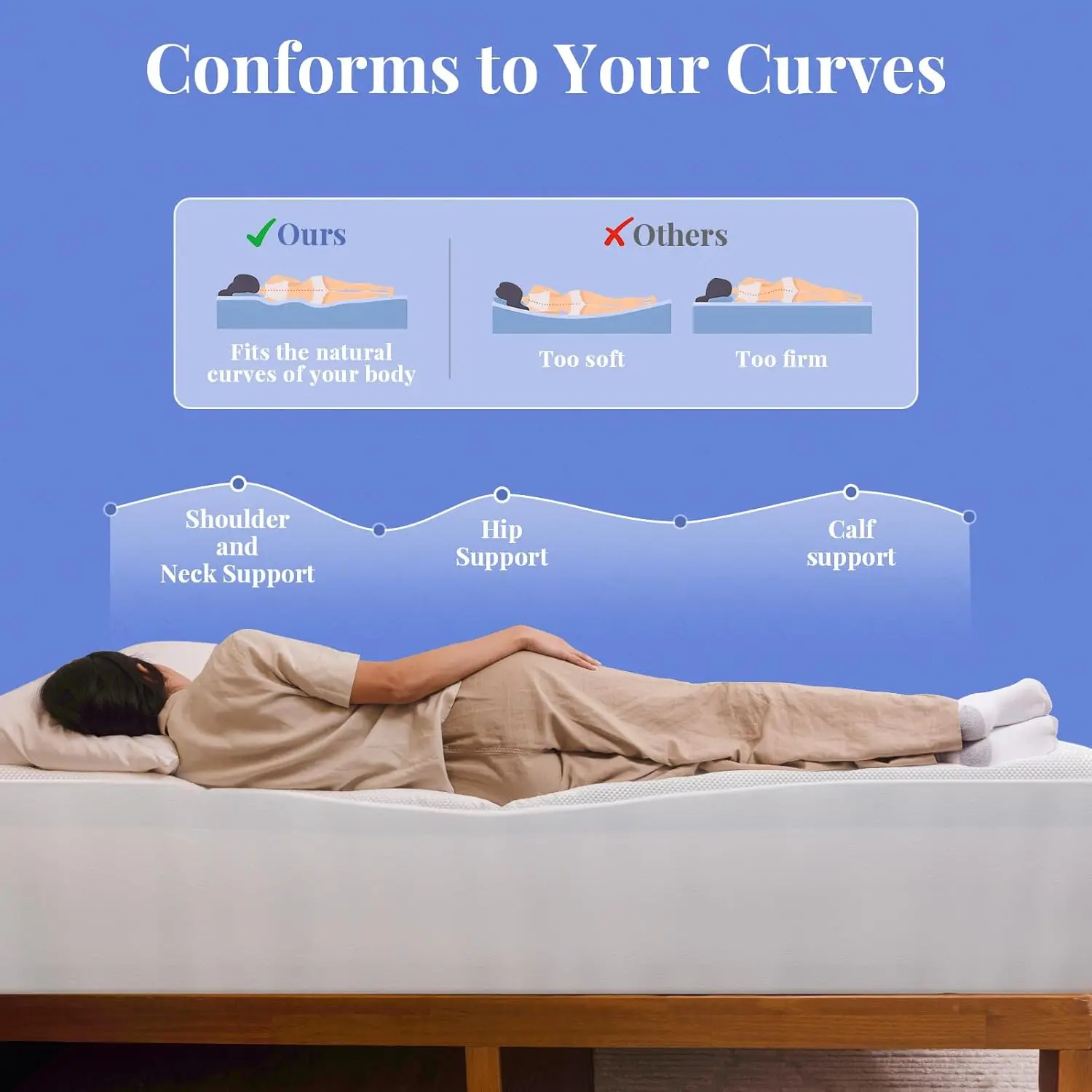 Topper de colchão king de camada dupla de 4 polegadas, espuma de memória de gel de 2 polegadas, almofada superior de travesseiro alternativo de 2 polegadas, capa de colchão para cama