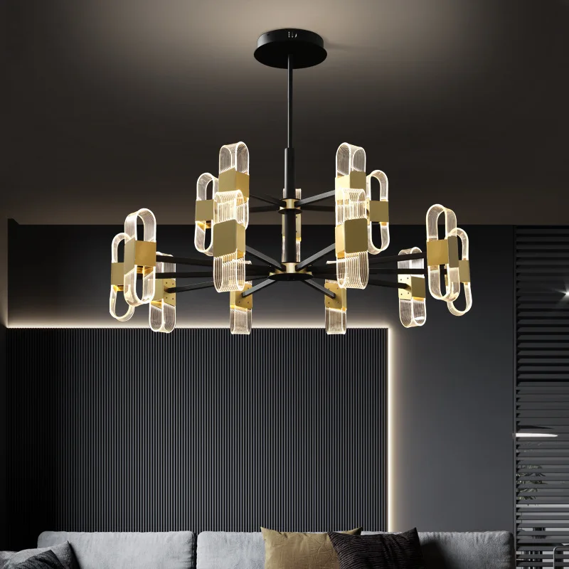 Kobuc New Design Living Room LED Ceiling Hanging Pendant Light 6/8/10 Lights Bedroom 3 Light Change