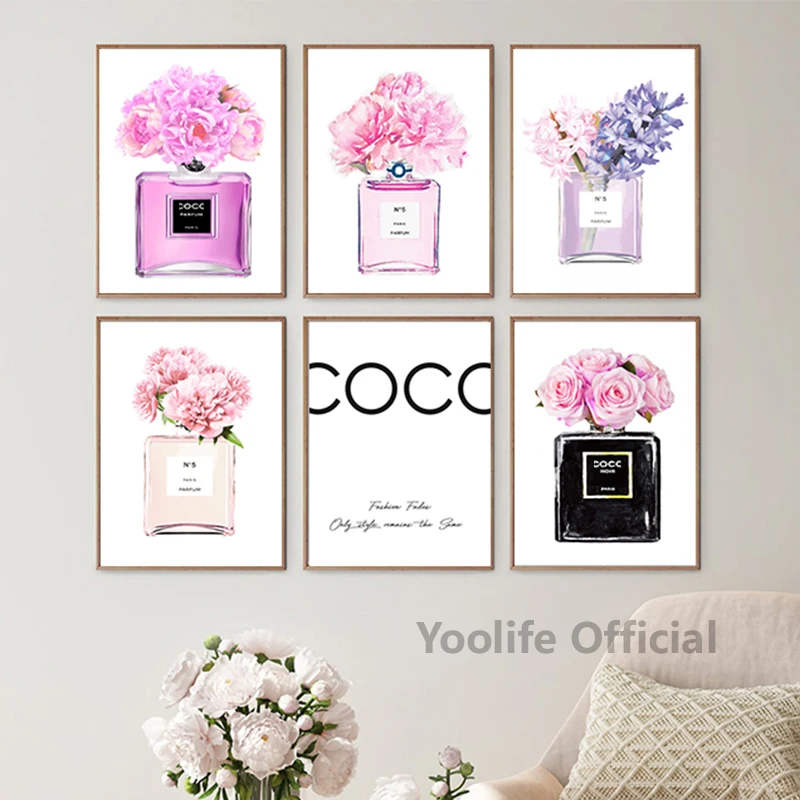 Watercolor Perfume Bottle Posters and Prints Fashion Wall Art Pictures Canvas Painting for Living Room Modern Home Decor