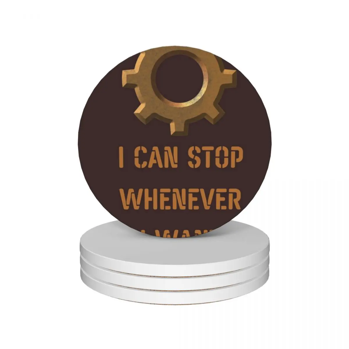 Factorio: I can stop whenever I want Ceramic Coasters (Set of 4) for drinks set cute cup pot Coasters