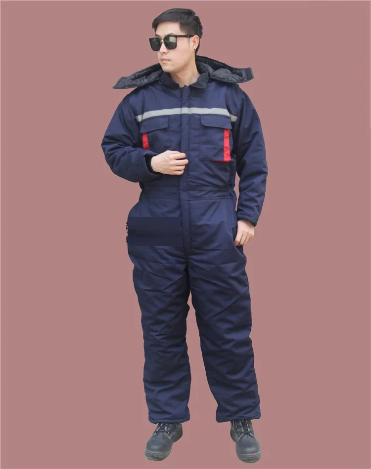 Men\'s Winter Cold-proof Uniforms Cotton Padded Work Clothes Cold Storage Overalls Thick Warm Labor Protection Jumpsuit Coveralls