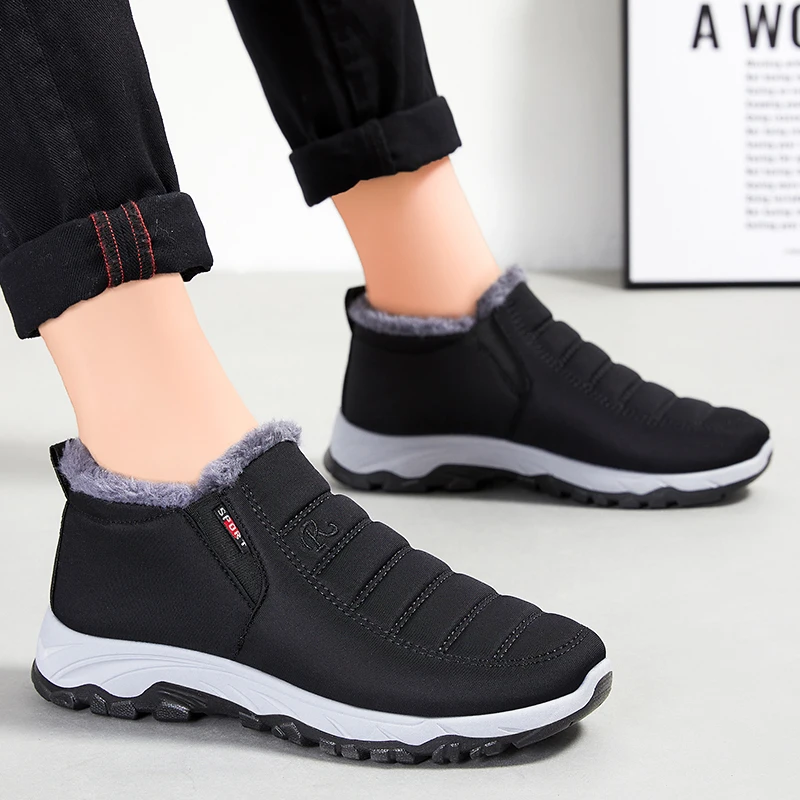 Snow Boots Men Plus Size Shoes Men Cotton Shoes Keep Warm Boots Male Flat Winter Men Boots Platform Footwear Furing Shoes