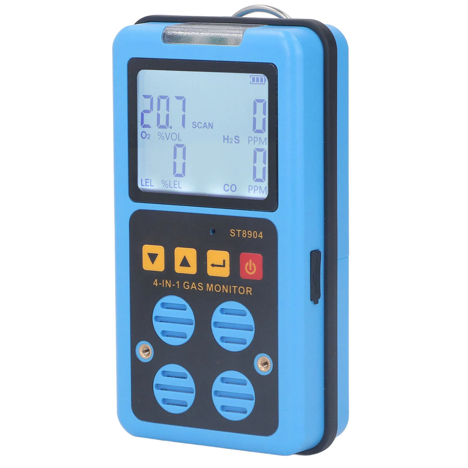 Protable Gas Monitor 4 in 1 CO H2S O2 LEL Accurate Measurement Sound Light Vibration Alarm Backlit Display Gas Detector Tester
