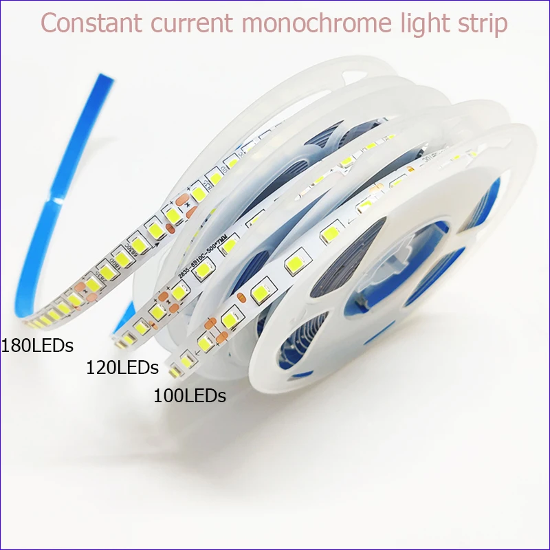 3 Meters SMD2835 strip 7MM 100LEDs 120LEDs and 180LEDs constant current LED ribbon single color 3000K 6500K flexible LED belt .