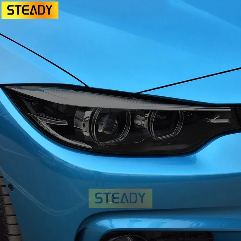 

2 Pcs Car Headlight Protective Film Headlamp Restoration Transparent Black TPU Sticker For BMW 4 Series F32 F33 F36 Accessories