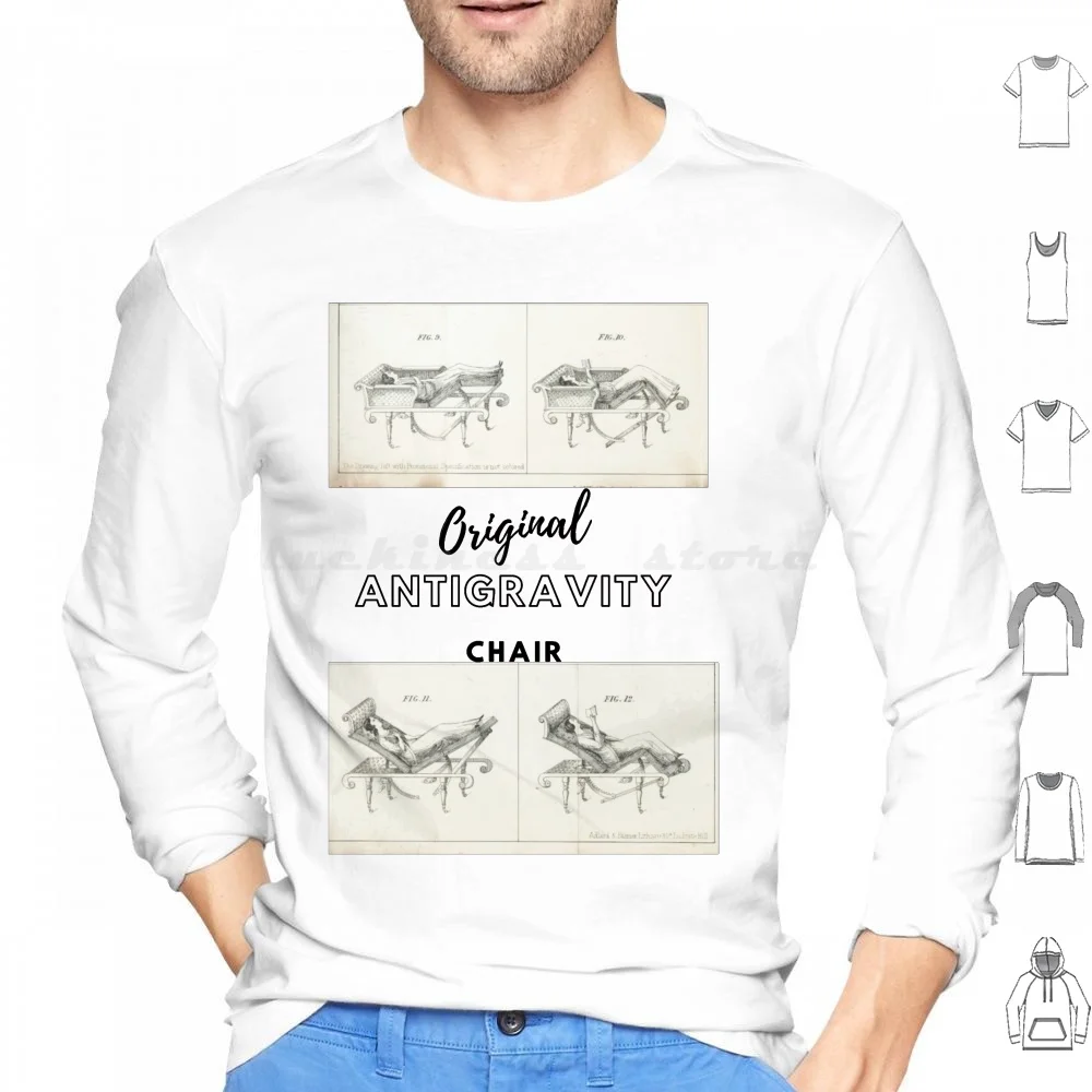 Original Antigravity Chair Hoodies Long Sleeve Quirky Weird Historic Random