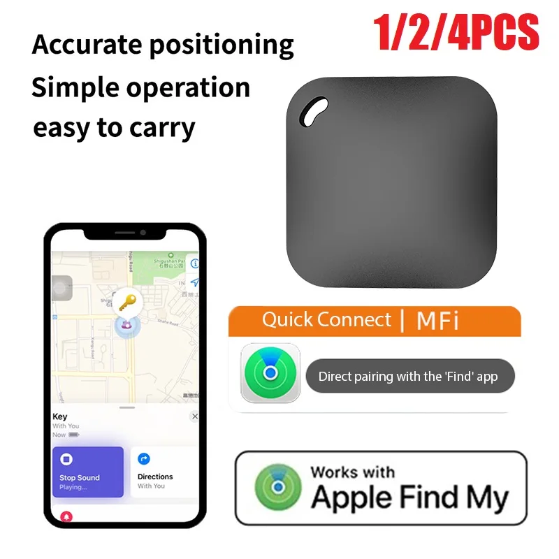 1/2/4PCS Smart GPS Tracker Work with Apple Find My APP iTag Anti Lost Reminder Device MFI Rated Locator Car Key Pet Kids Finder