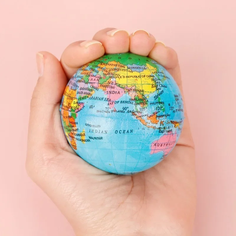 6Pcs Soft Foam Globe Squeeze Toys Mini Foam Earth World Map Ball for Children Adult Stress Relief Novelty Toys Anti-Stress Toys