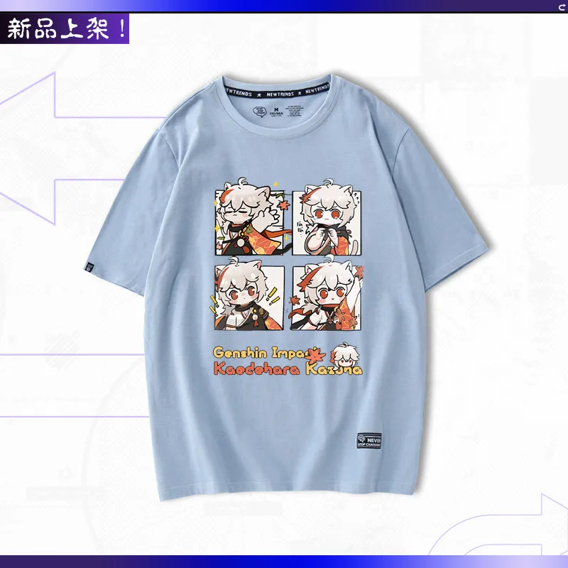 Kaedehara Kazuha-T-shirt à manches courtes pour femmes, vêtement d'été, avec impression graphique du jeu Genshin Impact Kawaii