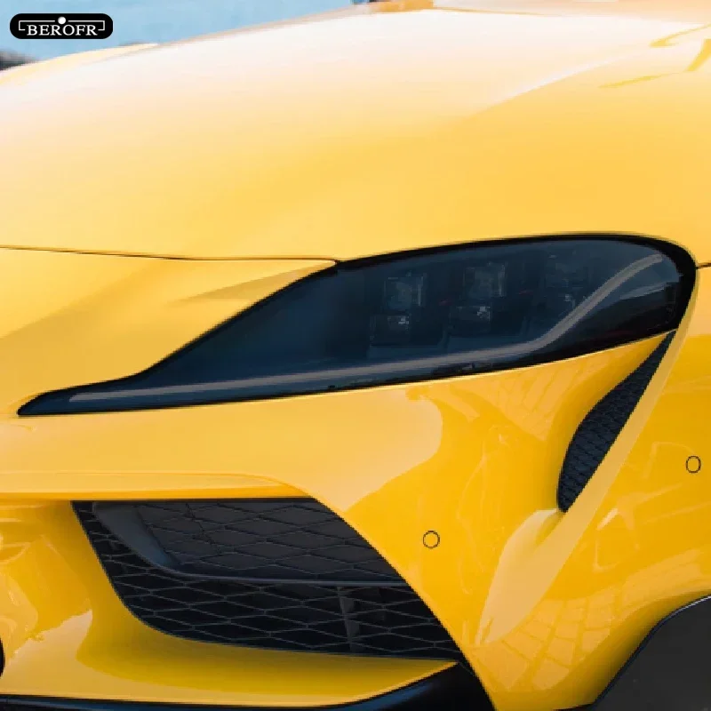 

Для Toyota Supra 2019 2020 GR GT4 Защитная пленка для фар автомобиля, дымчатая черная прозрачная наклейка из ТПУ на переднюю фару, аксессуары