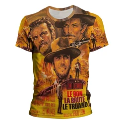 Summer Vintage Men T-shirt The Good The Bad And The Ugly Printing T Shirt Blondie Angel Eyes Tuco Cowboy Graphic Streetwear Tops