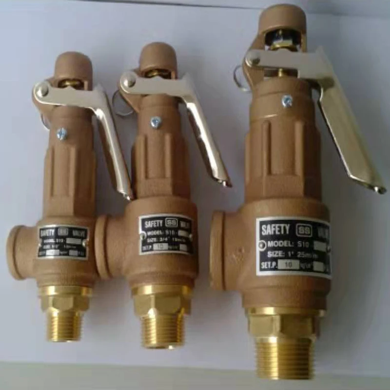 Brass safety valve with handle for pressure tank spring type Temperature & Pressure Relief safty valves for boiler