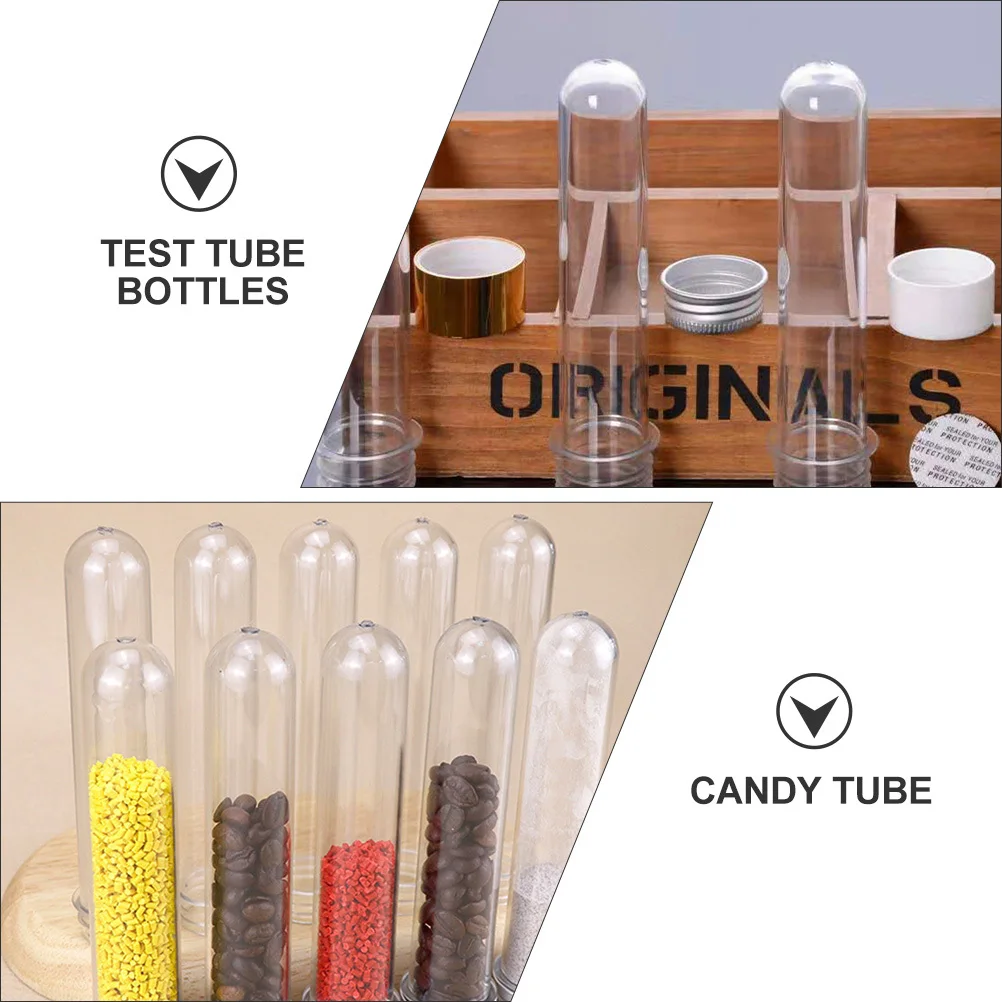 

12Pcs Plastic Test Tube Bottles Sealed Storage Tubes for Candy Facial Mask Bath Salt Sample Containers Test Tube Bottles