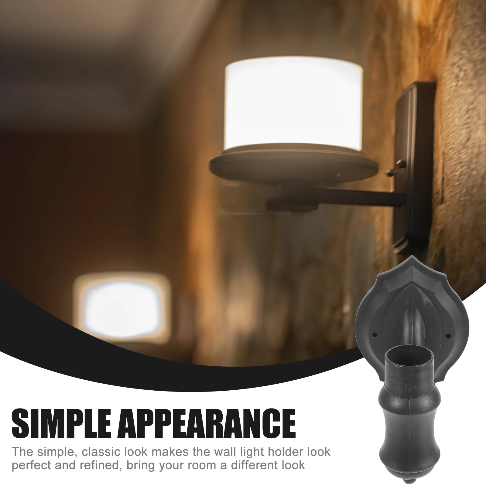 

2pcs Bases Solar Lamp Sconce Fixtures Industrial Light Holders Sturdy Plastic Light Holder Wall Mount Lamp Base For Bedroom