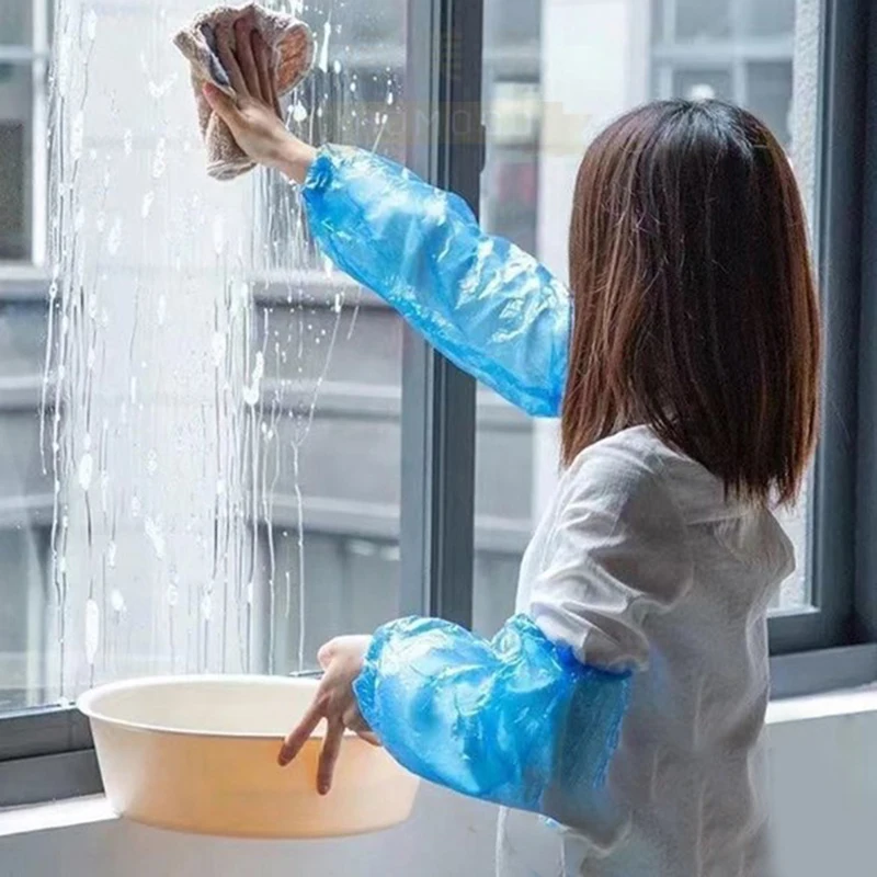 100pcs Disposable Oversleeve Oil-Proof Protective Arm Covers Oversleeves with Elastic Wrist Kitchen Restaurant Accessories image 3