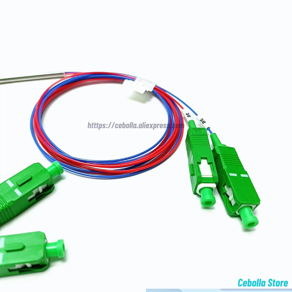 FTTH 2x2 Coupler Splittter Optical Fiber FBT Splitter 50:50 SC/APC Connector