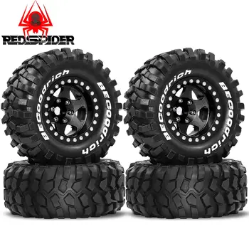 4個1.9吋橡膠輪胎,防脫圈輪轂,適用於1/10遙控攀爬車,例如Traxxas TRX4、Axial SCX10、90046、90047、MST、HSP、Redcat Gen8等。 10 最佳銷售 履帶輪 - №2