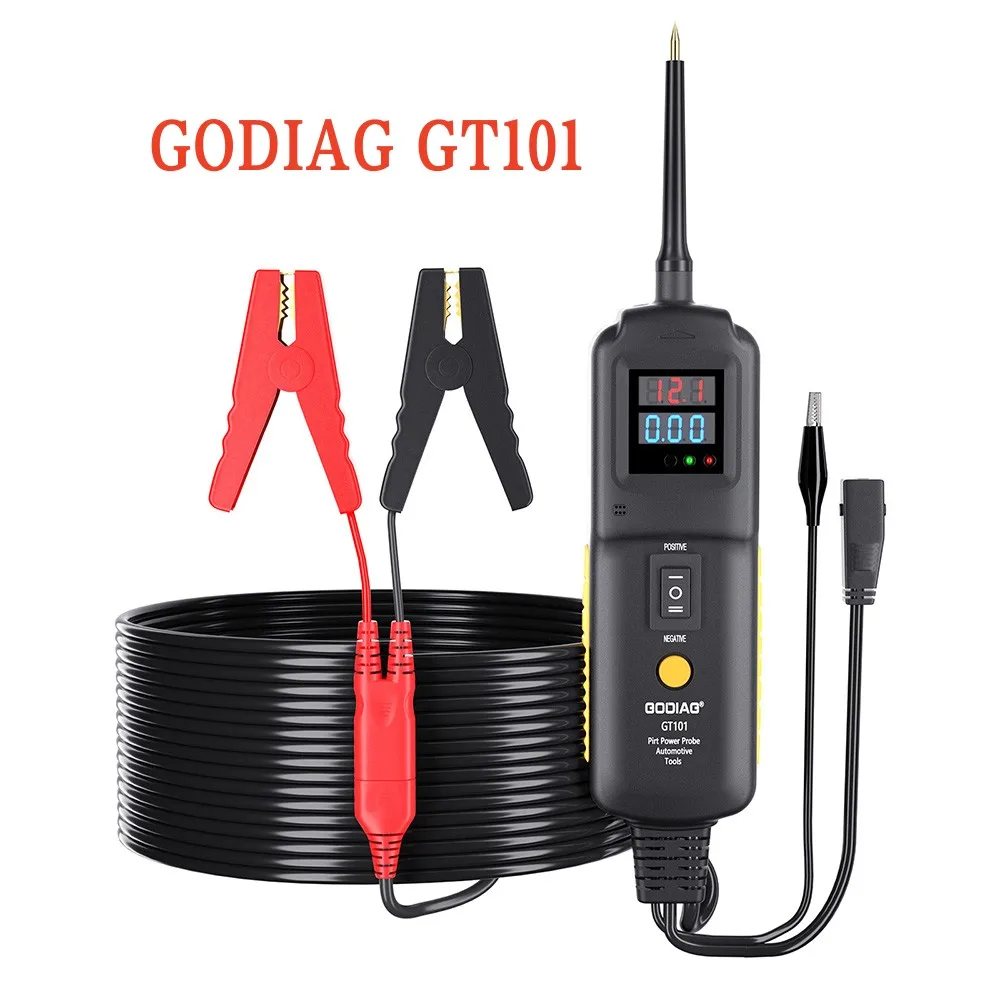 

GODIAG GT101 4 in 1 DC 6-40V Circuit Tester GT102 PIRT Power Probe Relay Tester and Fuel Injector Cleaner with LED Display