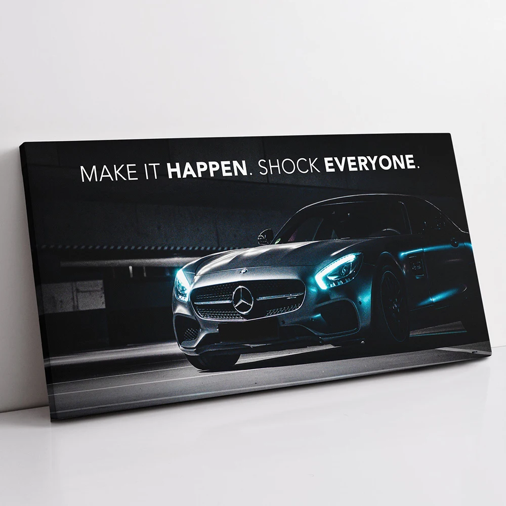 أحب أحلامك النجاح تحفيزية ملصق سيارة رياضية فاخرة ملهمة قماش اللوحة جدار الفن صورة مكتب ديكور المنزل