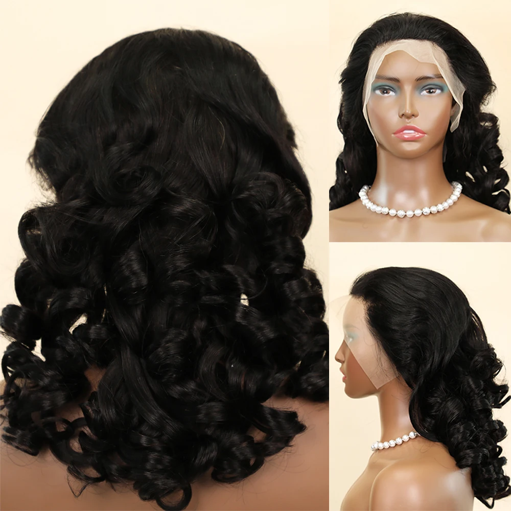 

Romance Curl Human Hair Wigs Natural 13x4 Lace Frontal Human Hair Wig Loose Wavy Remy HD Transparent Lace Wigs For Women Bwogre