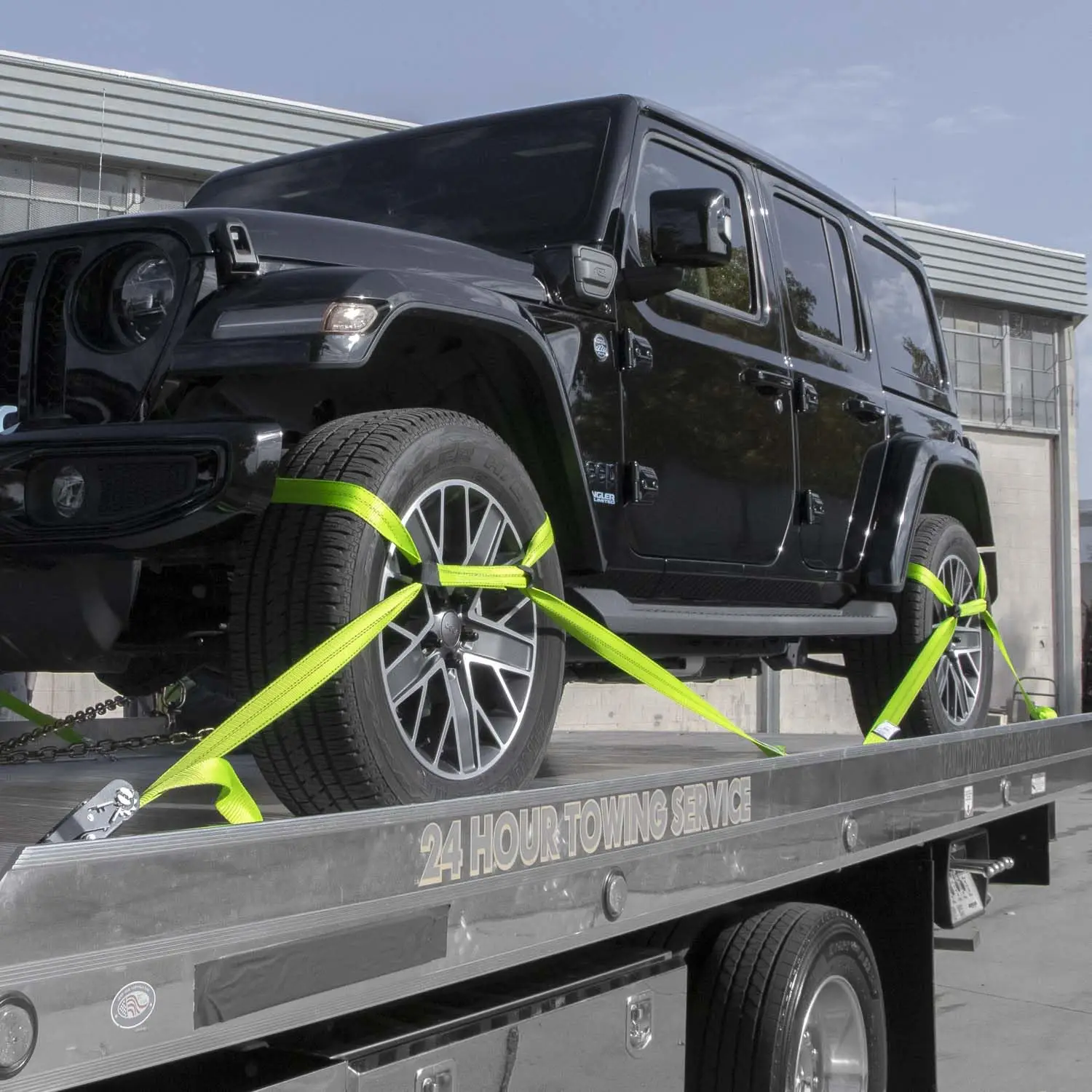 高品質10000ポンド車軸ストラップタイダウン、タイヤホイール貨物固定ベルト、ポリエステル製スナップフックDリング付き、輸送用