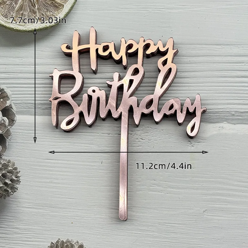 10 Stück Acryl-Kuchenaufsatz „Happy Birthday“, Rosa, Gold, Silber, für Kinder, Männer, Frauen, Babyparty, Party, Kuchendekoration, Geschenkzubehör – Detail 13