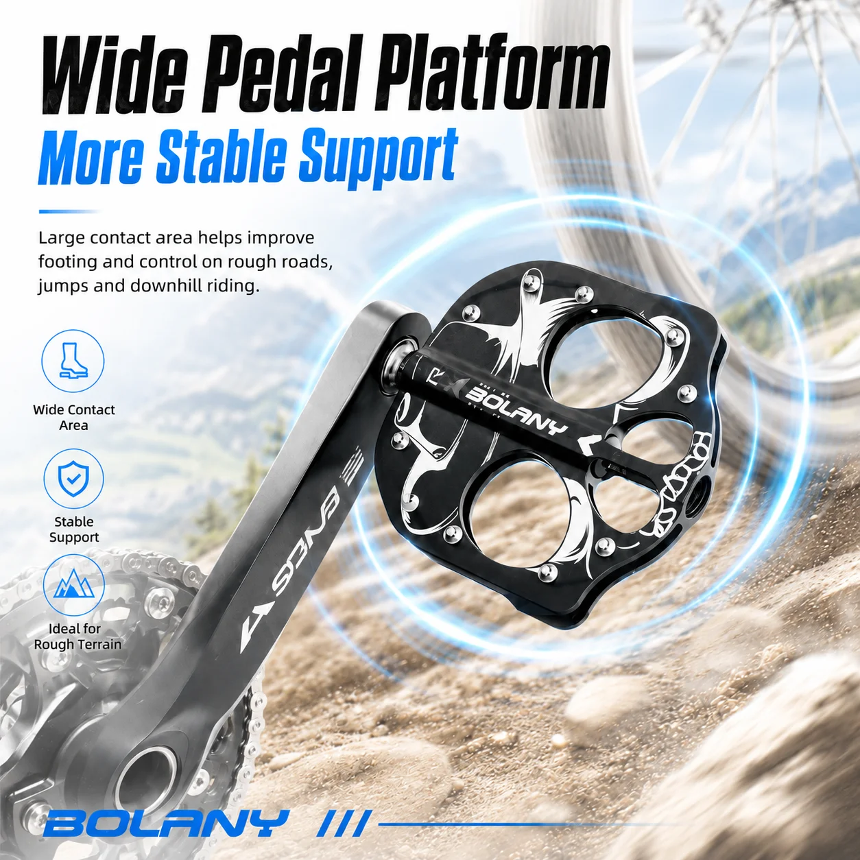 BOLANY Mountain Bike Pedals Al - Pedal Platform Flat recension och pris