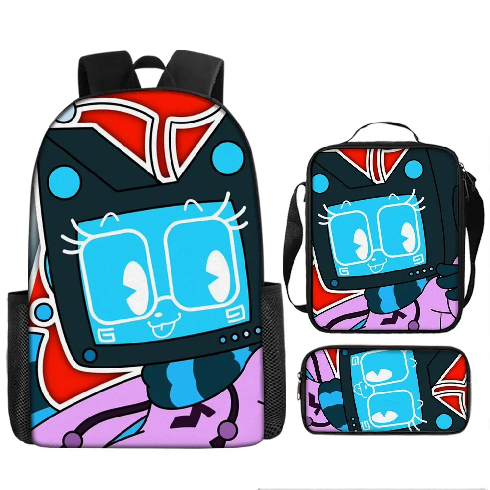 Skibidi-Mochila Sanitária Anime Dos Desenhos Animados para Criança, Mochila Impressa TV Speakerman, Bolsa de Ombro Escolar de Grande Capacidade,