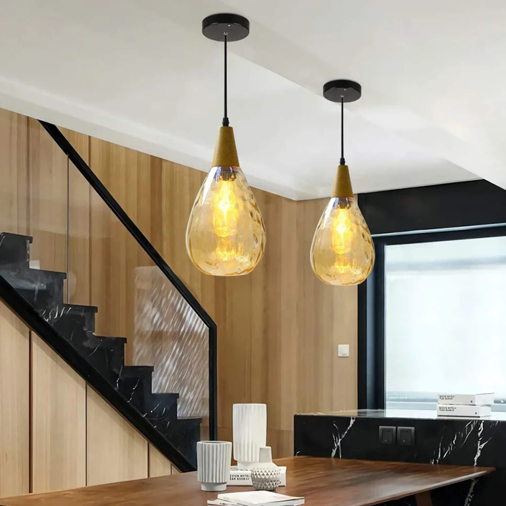

Water Drop Glass Pendant Lamp Creative Modern Stylish Ceiling Light for Bedroom Living Room Dining Room Decorative Drop Shape