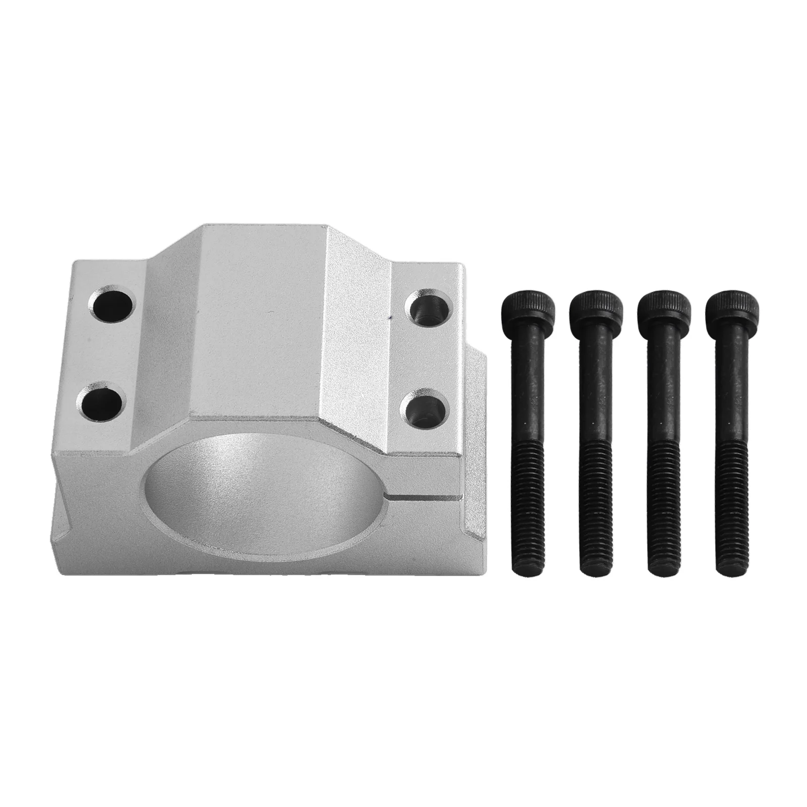 Aluminum Spindle Motor Bracket 80mm CNC Motor Clamp Exterior Sandblasting Treatment Inner Diameter 40mm Inner Diameter 52mm