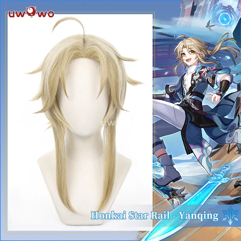 

UWOWO Honkai: Star Rail Cosplay Wig Yanqing Cosplay Wig Yellow Hair