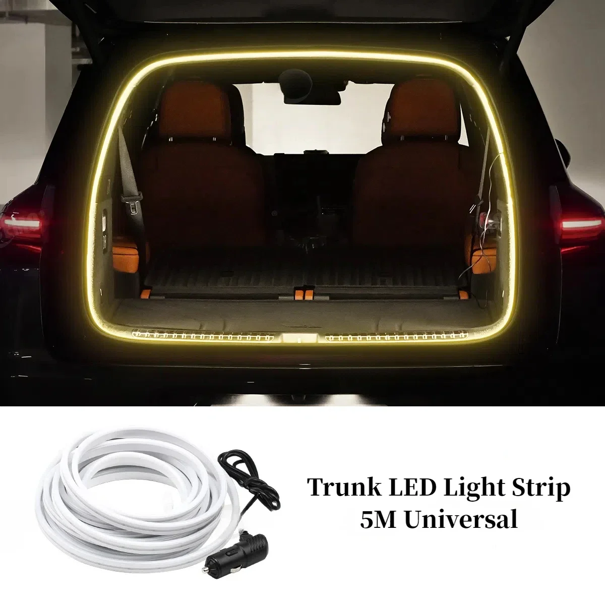 led car cigarette lighter Car Trunk LED Light Universal Atmosphere Light Waterproof Inductive Lamp  with Cigarette Lighter Lighting Decoration Accessories