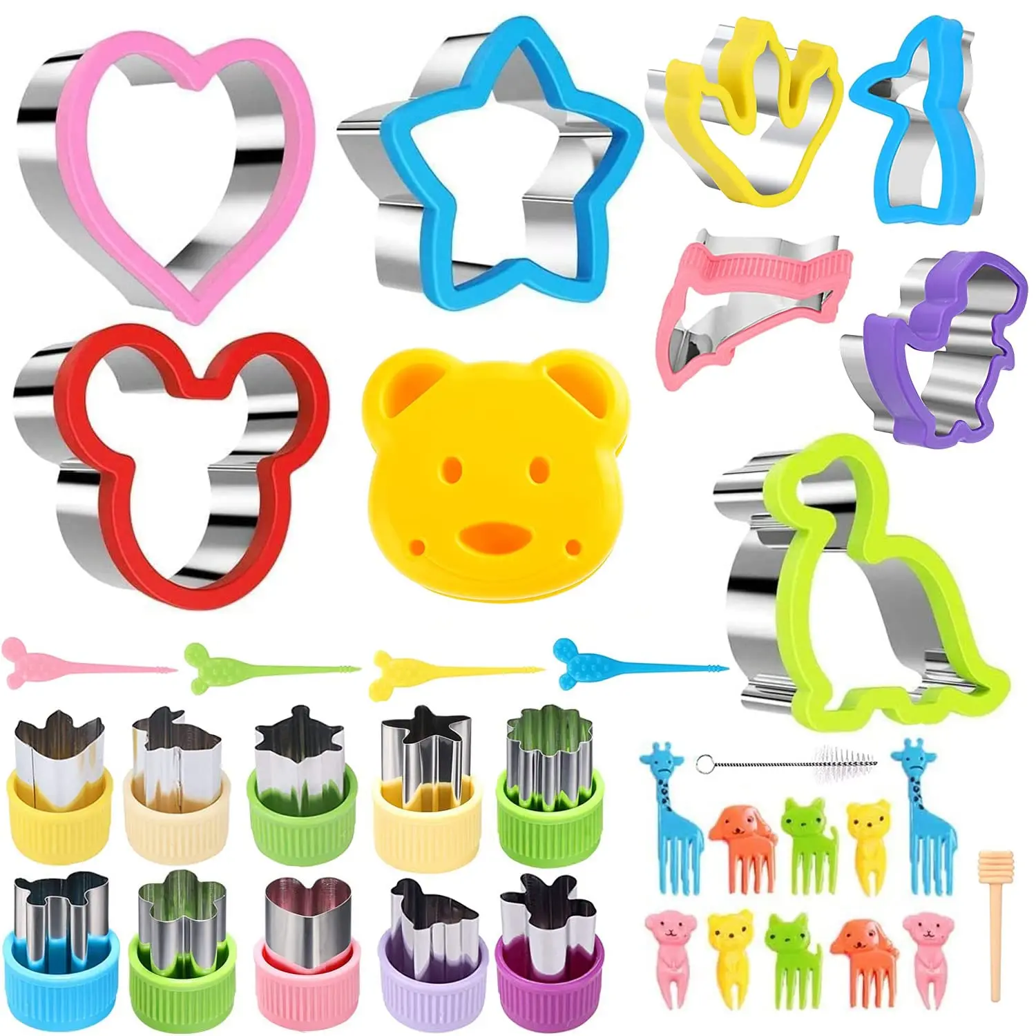 Animals Sandwich Cutters Set for Kids Children DIY Food Bread Cookies Mold Fruit Vegetable Shapes Cutting Mould Lunch Box Tools