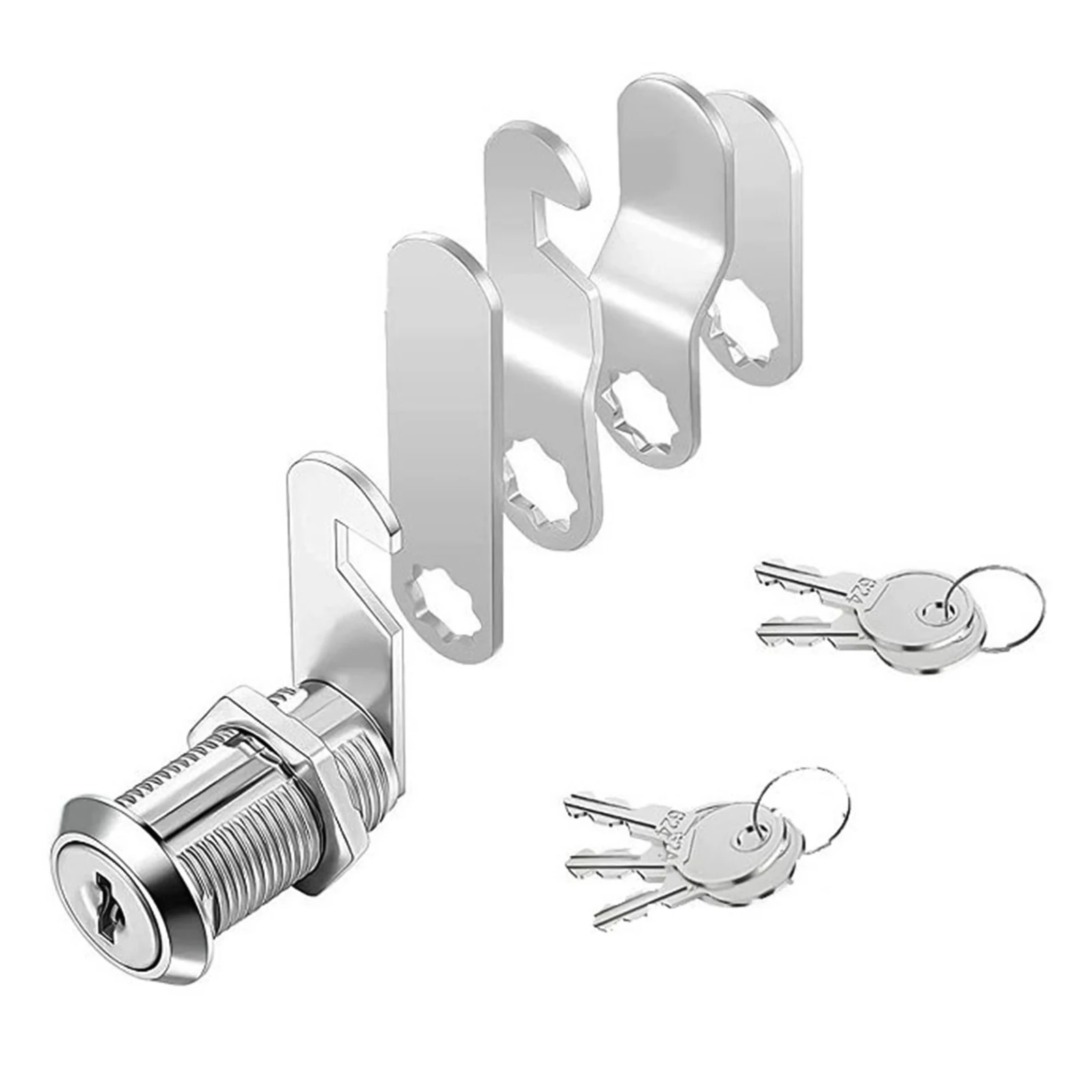 Cam Lock for Filing Cabinet Locker Drawer Tool Cabinet Mailbox Cupboard Zinc Alloy 16mm or 30mm Diameter with 5 Keys