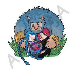 Arcane:League of Legends Women Keychain Men Acrylic Jinx Key Chain Bags Keyring Car Pendant Kid Friends Gift Collection Ornament