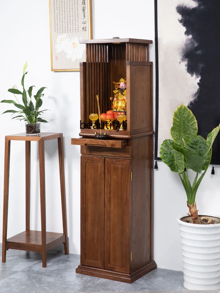 

A16 Solid Wood Altar New Chinese Style Clothes Closet God of Wealth Cabinet Buddha Cabinet Home Worship Table