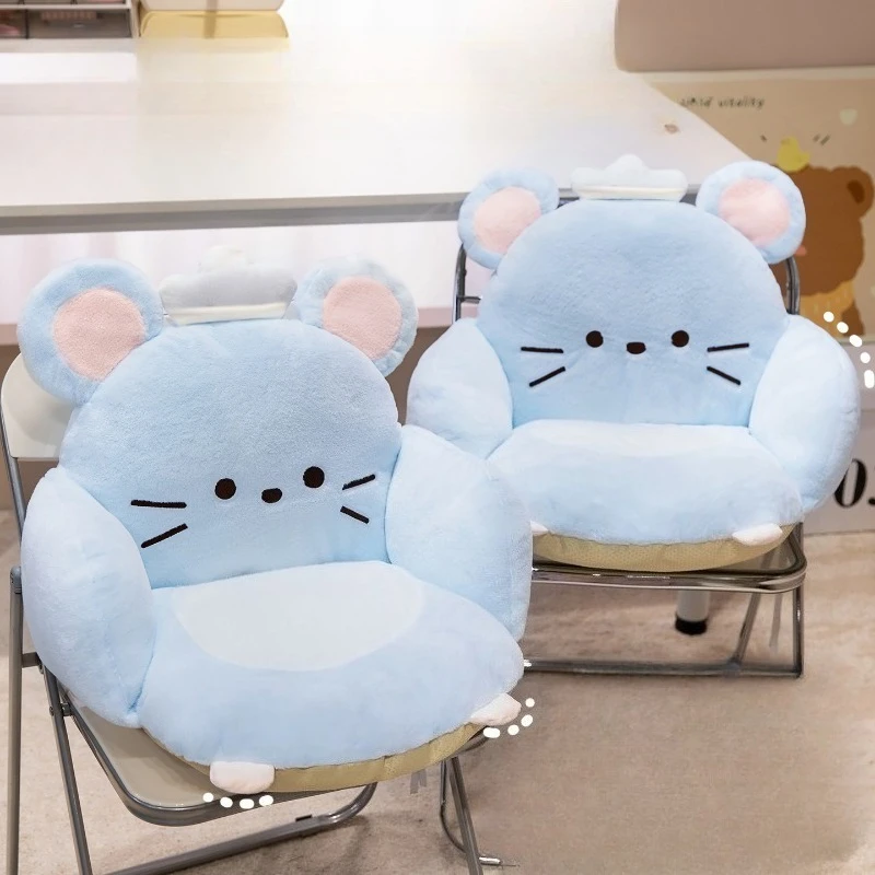 Cute Mouse Plus Seat Cushion Sedentary Special Waist Pillows Non-slip Thickened Chair Backrest Integrated