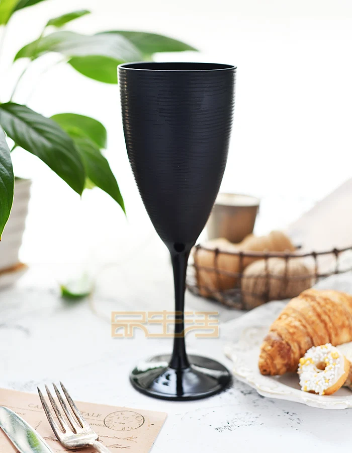 Light Obsidian black imitation lead-free crystal glass red wine glass champagne glass goblet