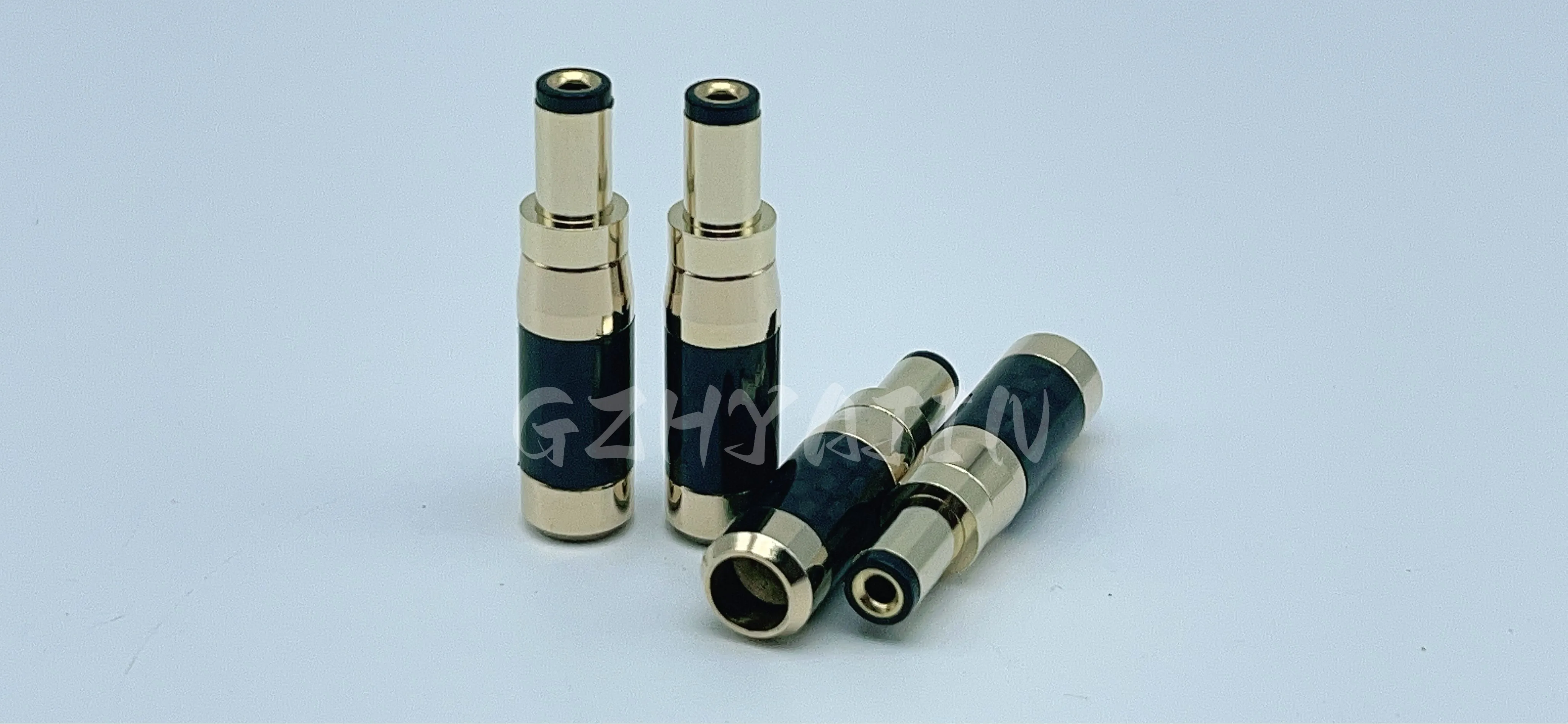 Free Shipping 1PCS Pure copper plated gold fiber carbon fiber DC plug 5.5*2.5mm 5.5*2.1mm for Linear Power Output Line DIY