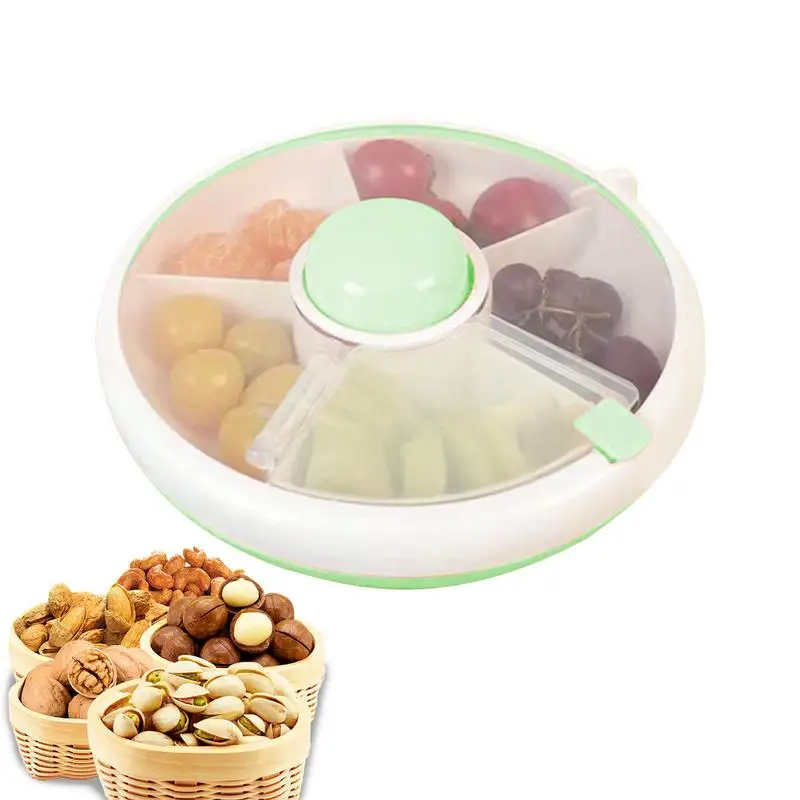 Snack Spinner Rotating Snack Box with 5 Compartment & Lid Snack Storage Box Portable Snack Snack Storage Container for travel