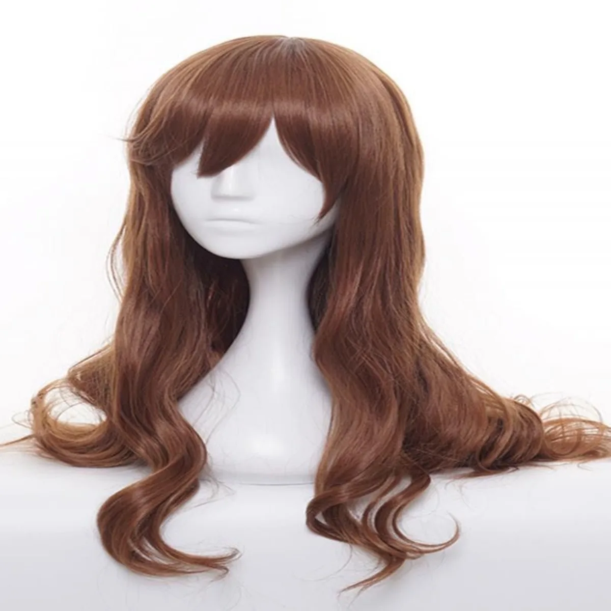 Große gewellte lange Perücke für den täglichen Gebrauch für Hori Kyouko, Horimiya Cosplay, spezieller brauner Seitenteil, realistische Kopfhaut
