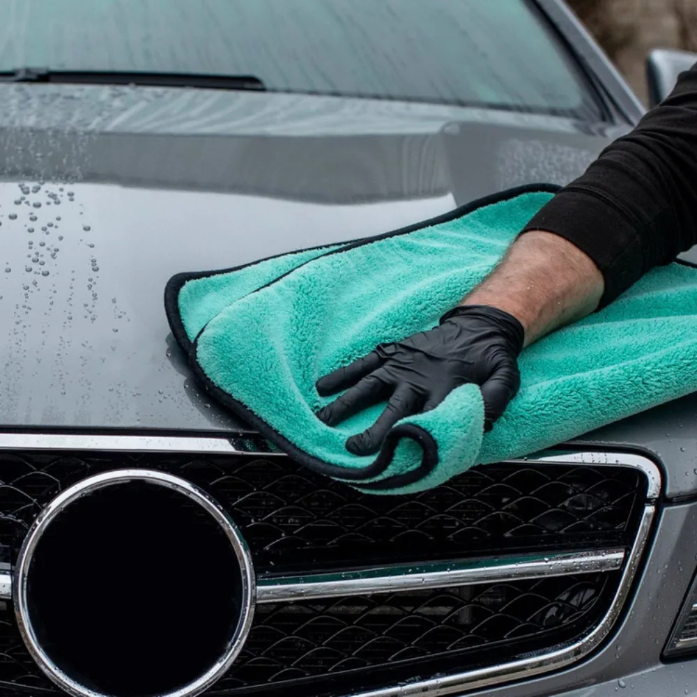 

1400GSM коралловый флис Deluxe автомойка полотенце из микрофибры плюшевая ткань для чистки и сушки ткань для ухода за автомобилем детали полировка