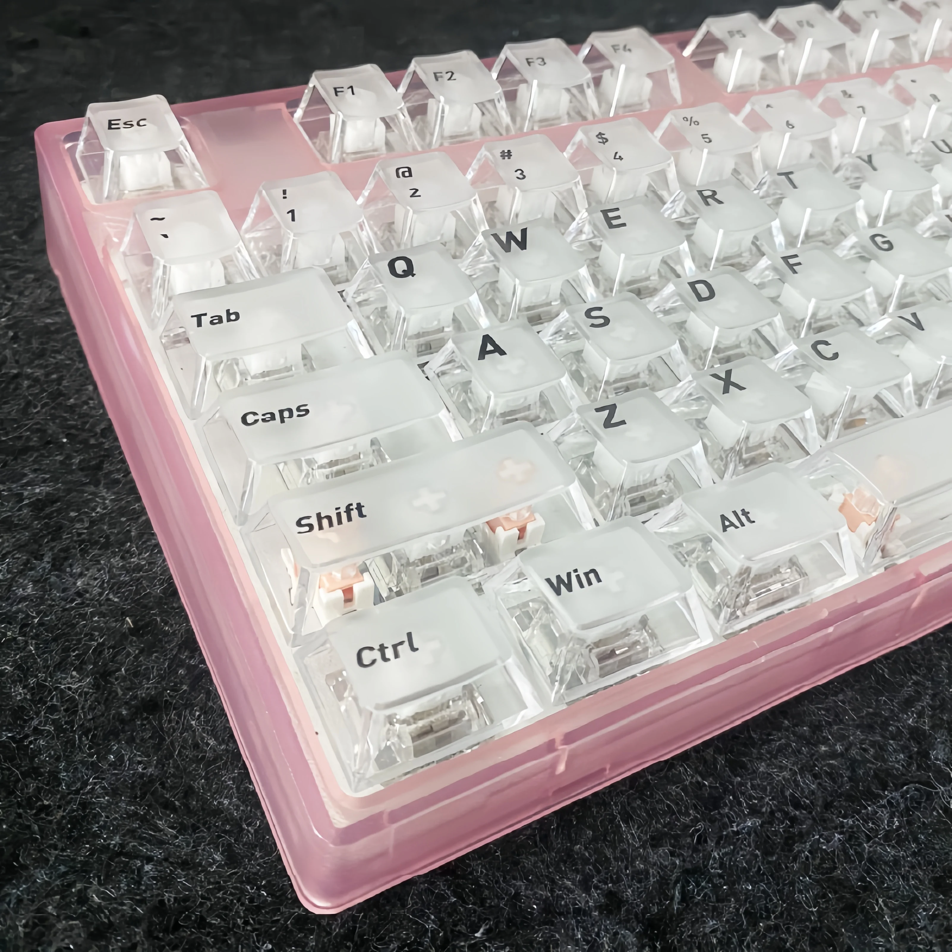 

118 Keys Fog White Transparent PC Keycaps Double Shot Cherry Profile Key cap for Cherry Gateron MX Switches Mechanical Keyboard