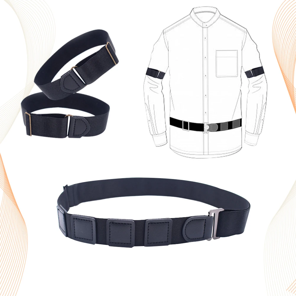 

1 Set Anti-Slip Wrinkle-Resistant Shirt Stay Belt Unisex Adjustable Strong Durable Alloy Buckle Comfortable Giftshirt