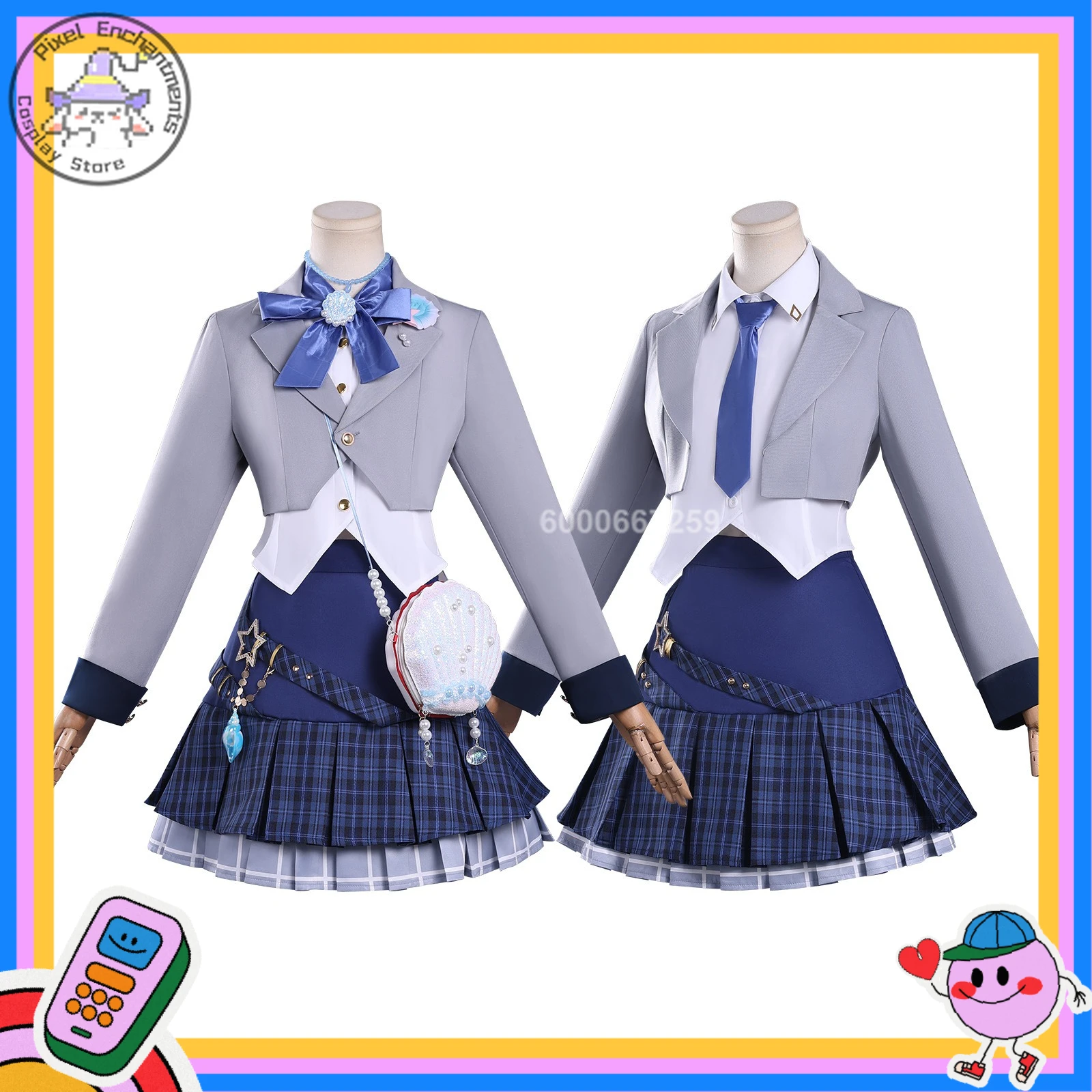 

Game Honor of Kings Cosplay Costume Anime Xi Shi and Dorothea Role Playing Clothes Grey Uniform Dress for Women Comic Con Party