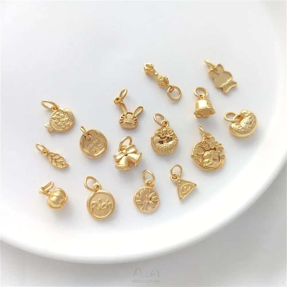 Shajin Rabbit Small Fish Tree Leaves Lily of The Valley Charms Pendant DIY Bracelet Necklace Jewelry Hanging Accessories K519