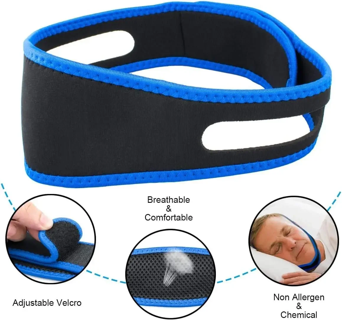 1PC Anti Snoring Chin Straps,Face Lifting Belt,Adjustable&Breathable Snore Reduction Chin Belts, Snore Stopper Sleep Aids Unisex