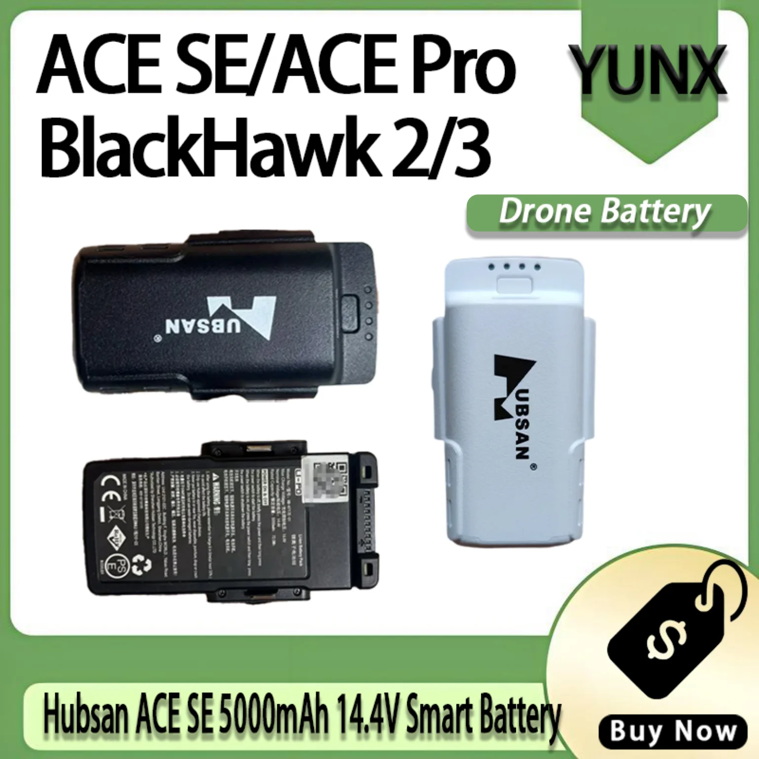 

Premium 14.4V 4S 5000mAh Lipo Battery Lightweight Long Endurance Flight Battery Replacement for Hubsan ACE SE Pro BlackHawk 2 Bl
