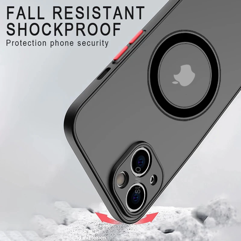 Luxury Skin Feel Magnetic Magsafe Wireless Charge Case For iPhone 15 14 13 11 12 Pro Max 13 Mini 15 Plus Armor Cover Case