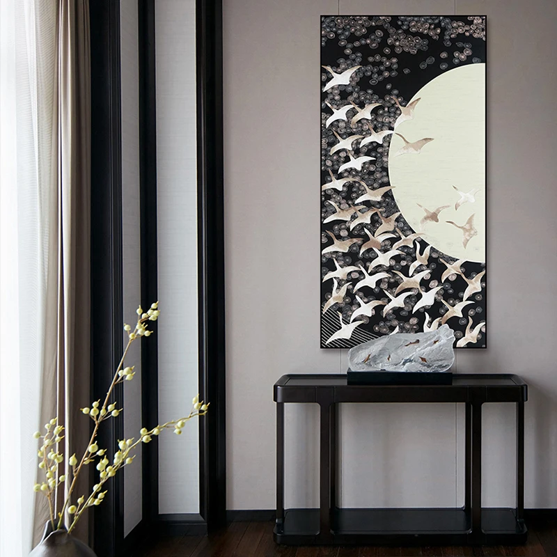 Soaring Spledor Suzhou Embroidery Decorative Printing Art‌ 70x140cm Large Size Room Decor Wall Mural